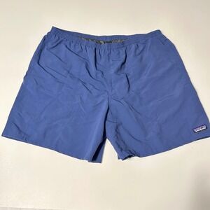 Patagonia Mens Shorts Baggies Blue Nylon Elastic Waist Lined Size XXL 6"‎ Inseam